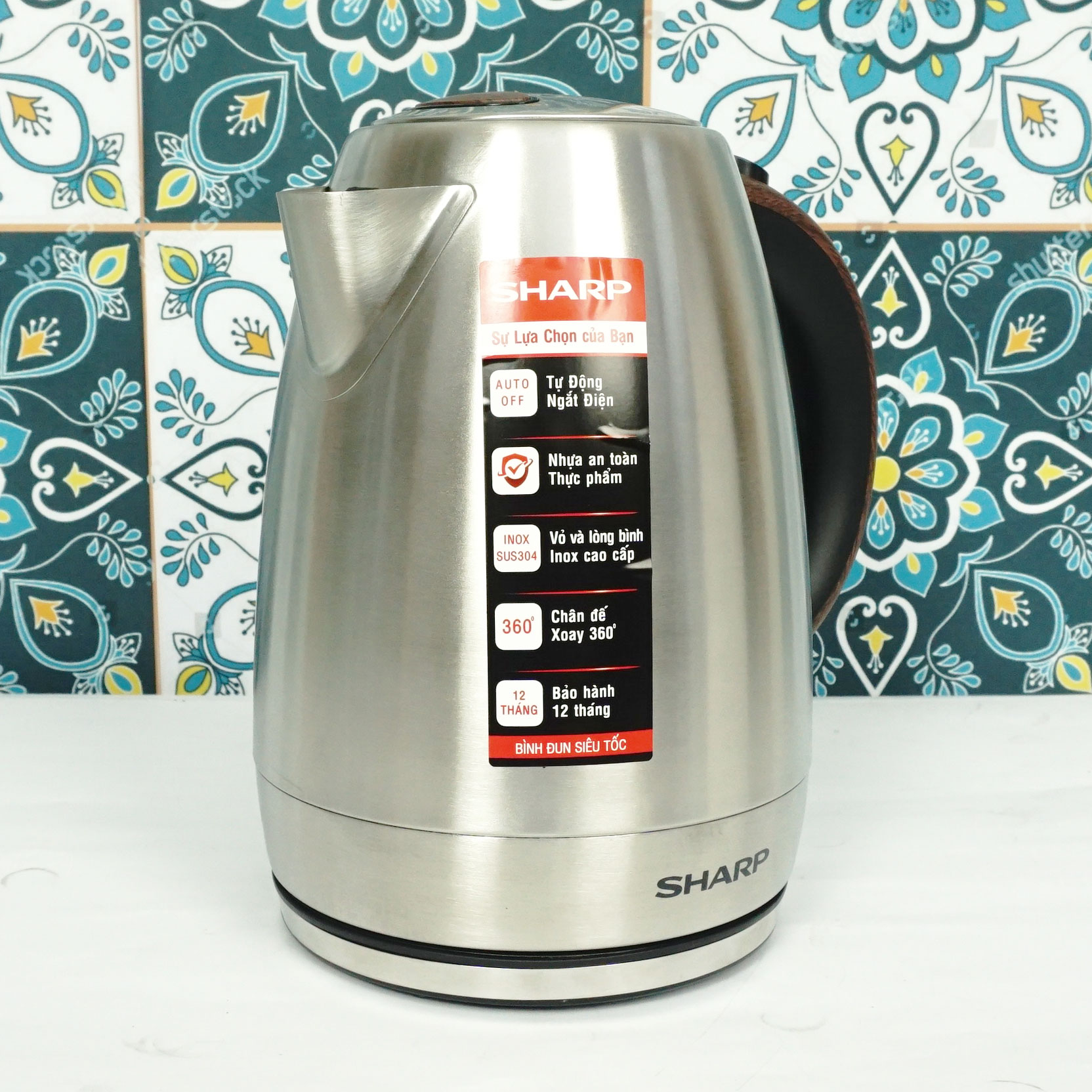 Ấm siêu tốc Sharp 1.7 lít EKJ-17EVSD-WD