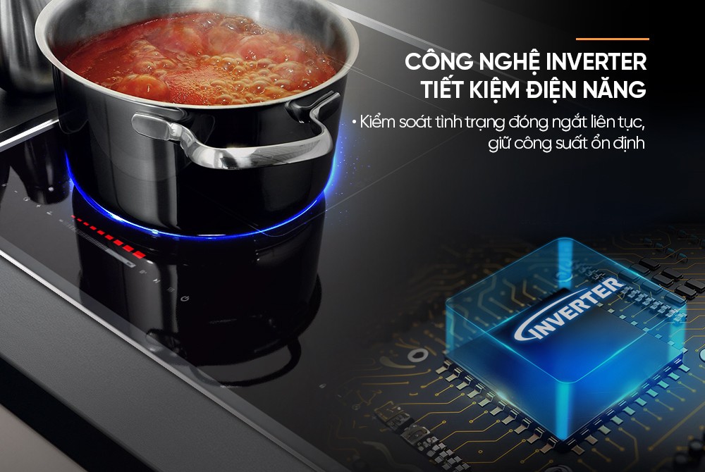 Bếp từ sử dụng công nghệ Inverter tiết kiệm điện, đun nồi súp với công suất ổn định