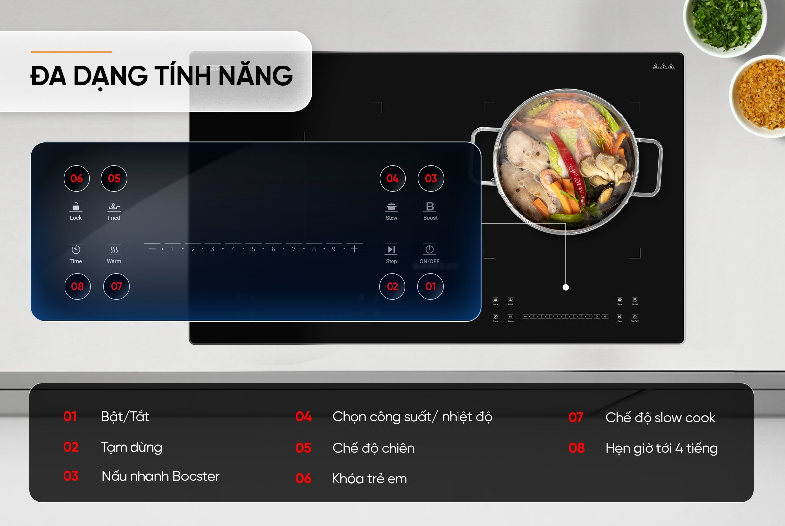 Bếp từ âm đôi SUNHOUSE SHB-DI79, 4400W