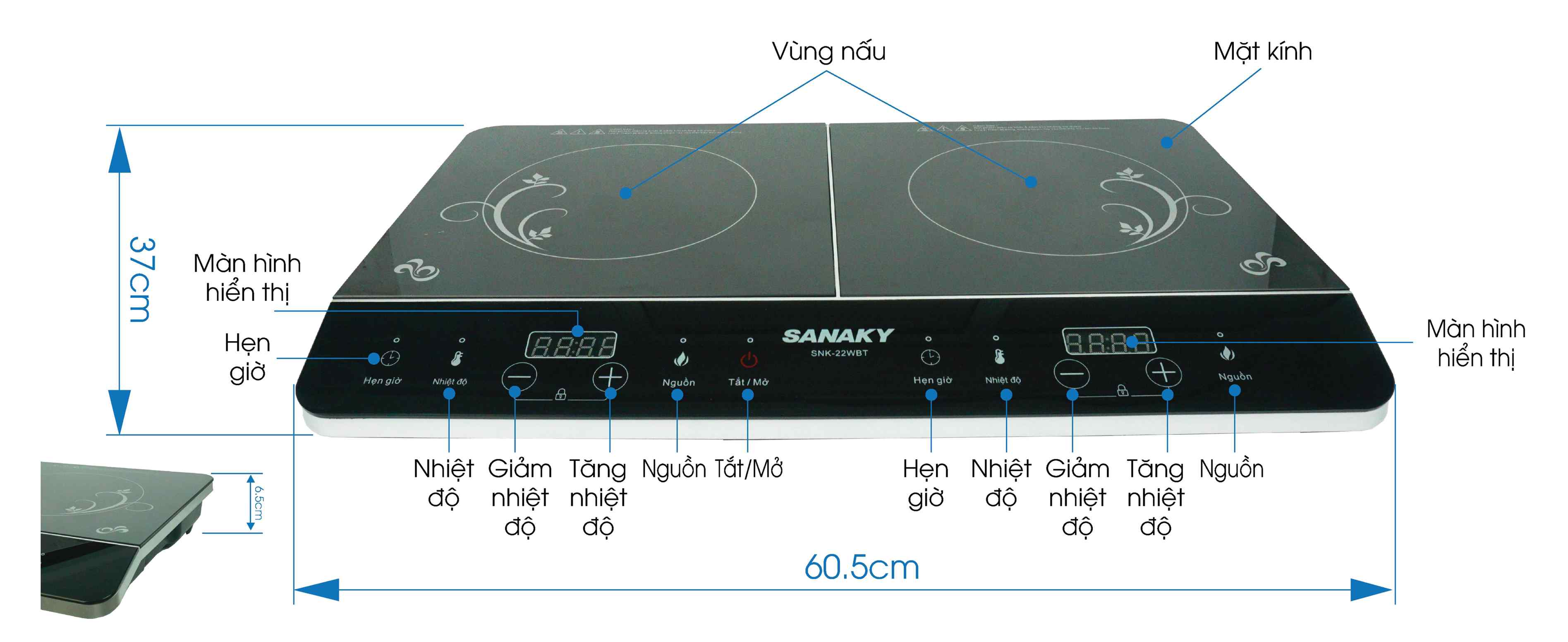 Bếp từ đôi Sanaky SNK-22WBT