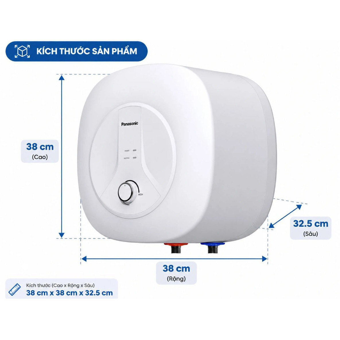 Bình nóng lạnh Panasonic 15 lít DH-15SASVW