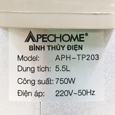 Bình thủy điện ApecHome 5.5 lít APH-TP203