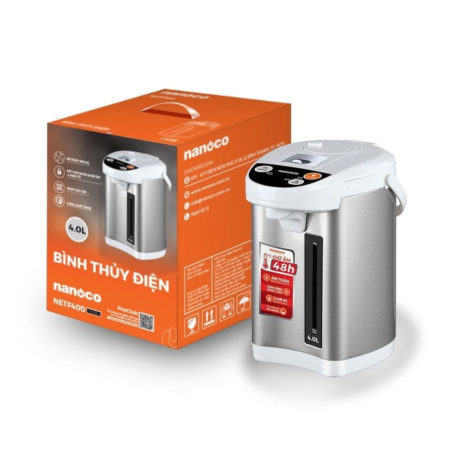 Bình thủy điện Nanoco 4 lít  NETF400