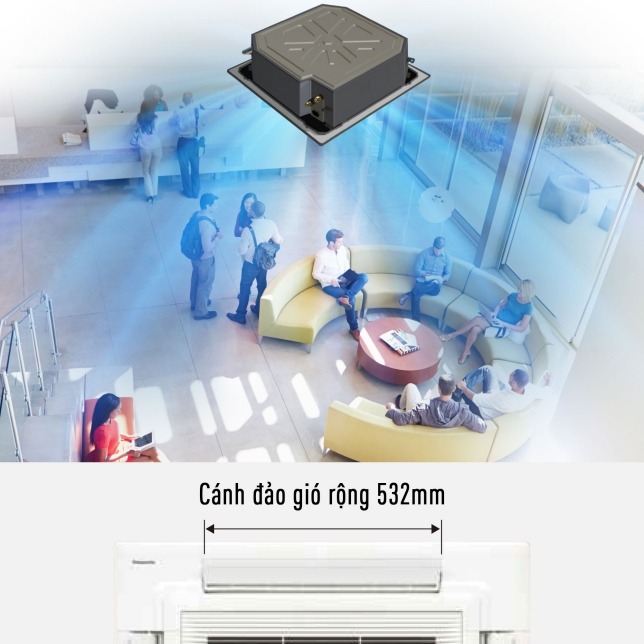 Điều hòa âm trần Cassette 4 hướng thổi Panasonic 1 chiều Inverter 42.700btu S-3448PU3H/U-43PR1H5