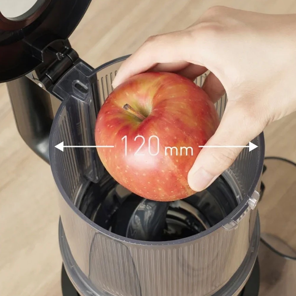 Máy ép trái cây có miệng tiếp nguyên liệu rộng 120 mm, vừa quả táo lớn
