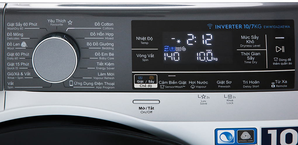 Máy giặt sấy Electrolux 10kg/7kg EWW1042AEWA