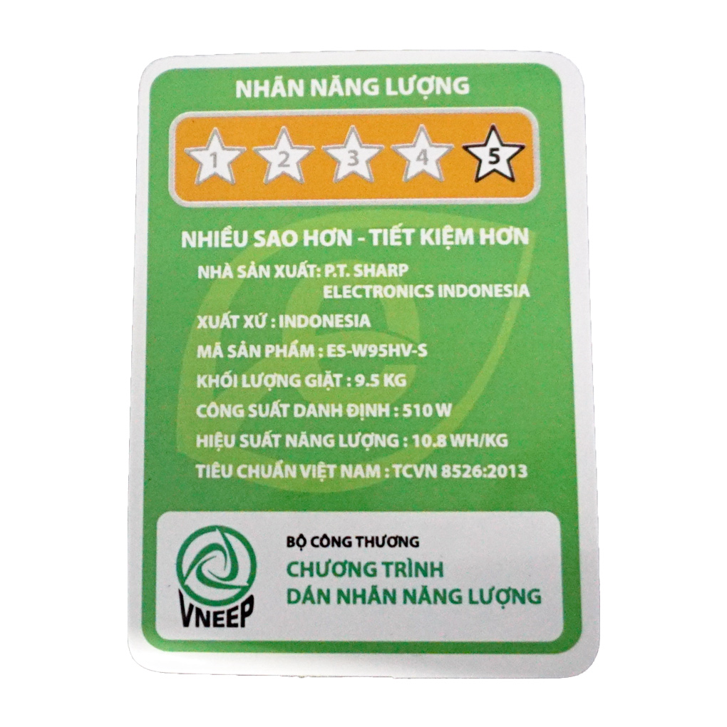 Máy giặt lồng đứng Sharp 9.5kg ES-W95HV-S