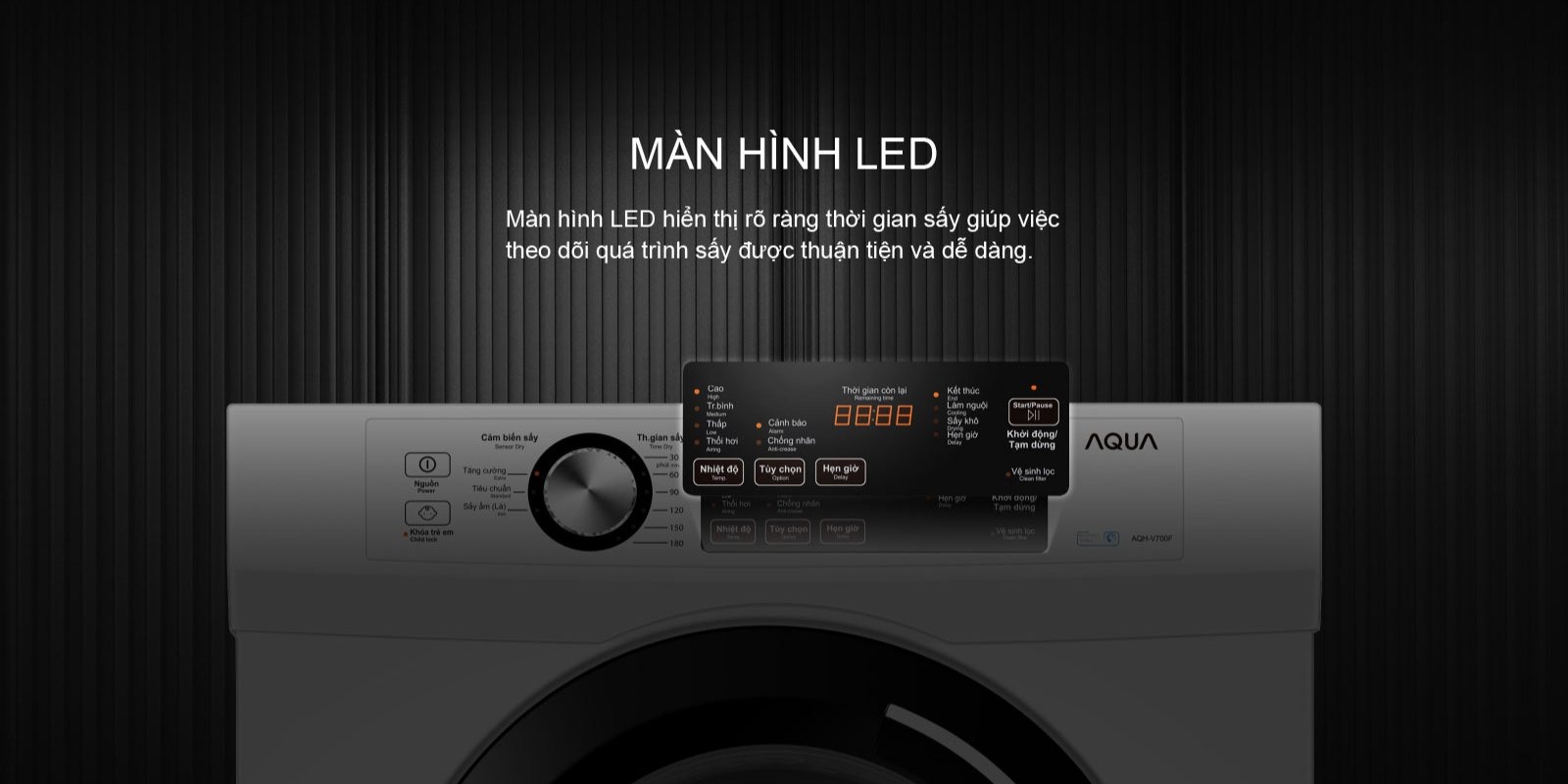 Máy sấy thông hơi 8kg Aqua AQH-V800H.SS